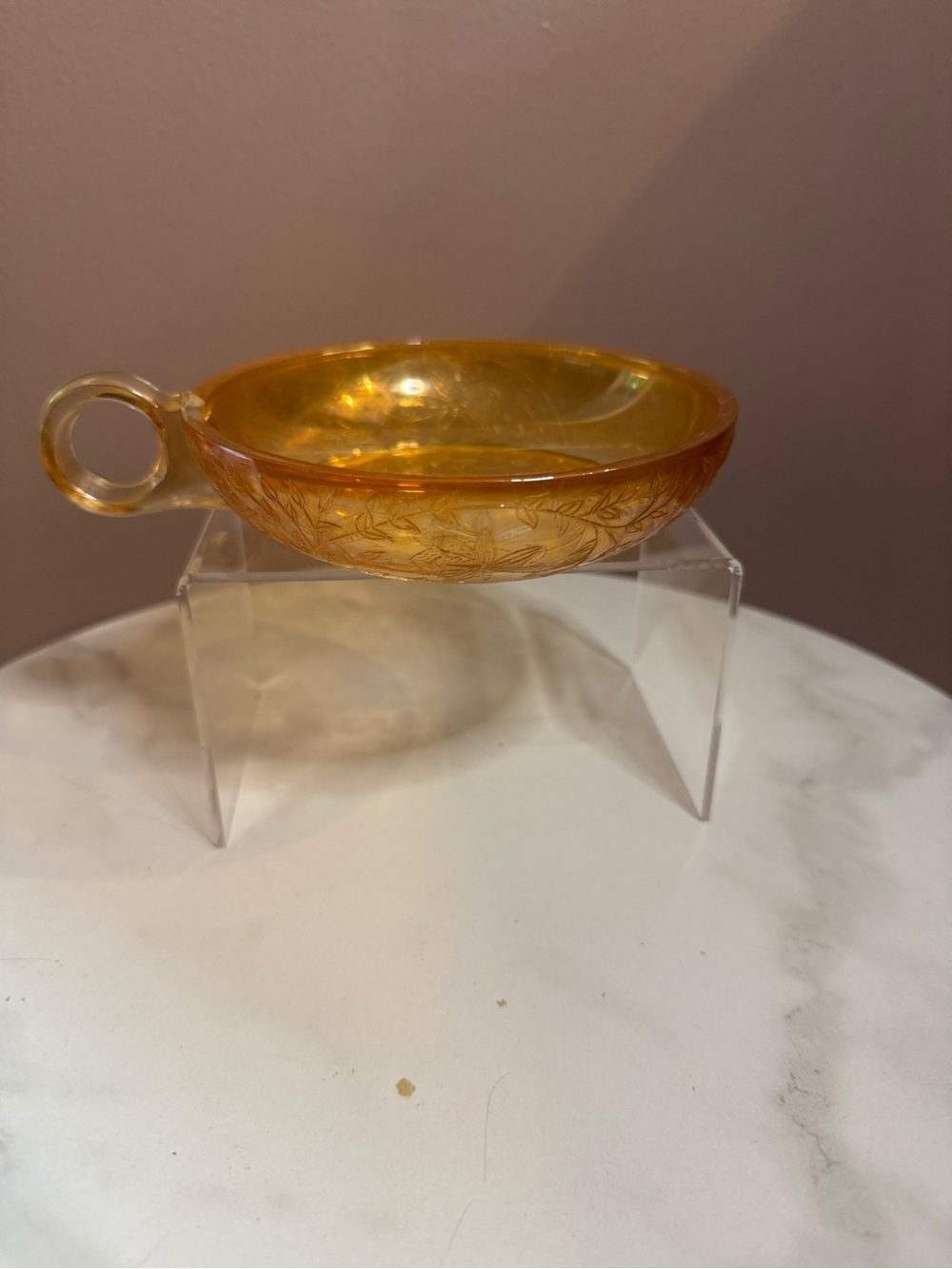 Jeannette Glass Floragold Nappy